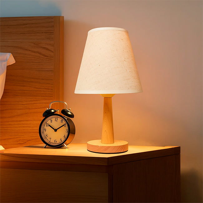 LÁMPARA DE MESA LINEAL GAELA + FOCO LED TRANSPARENTE A60 4W LUZ CÁLIDA