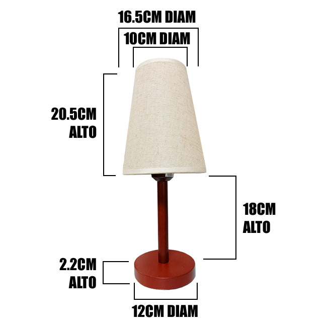 LÁMPARA DE MESA LINEAL HANNA + FOCO LED TRANSPARENTE A60 4W LUZ CÁLIDA