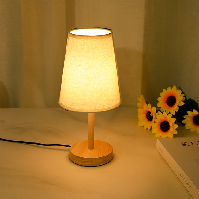 LÁMPARA DE MESA DE MADERA XIMENA WHITE AND WOOD - SIN FOCO