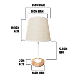 LÁMPARA DE MESA LINEAL FARITZA WHITE + FOCO LED 12W LUZ CÁLIDA
