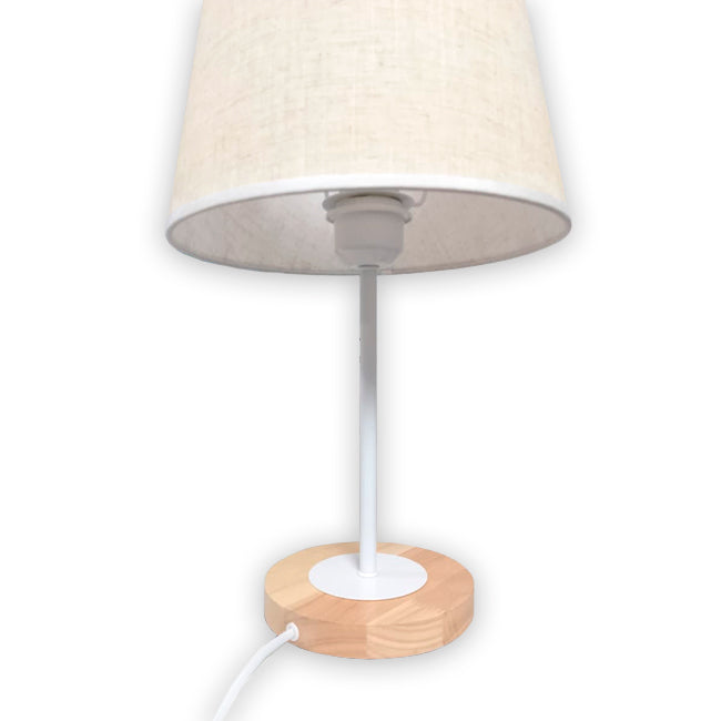 LÁMPARA DE MESA LINEAL FARITZA WHITE + FOCO LED 12W LUZ CÁLIDA