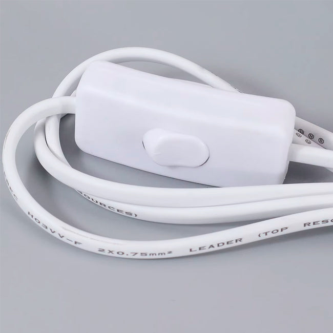 LÁMPARA DE MESA LINEAL FARITZA WHITE + FOCO LED 12W LUZ CÁLIDA