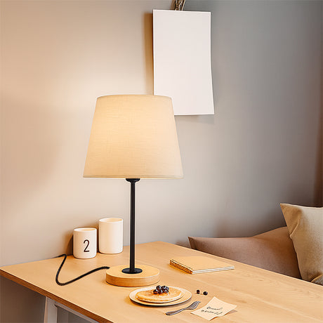 LÁMPARA DE MESA LINEAL CINTHYA + FOCO LED TRANSPARENTE A60 4W LUZ CÁLIDA