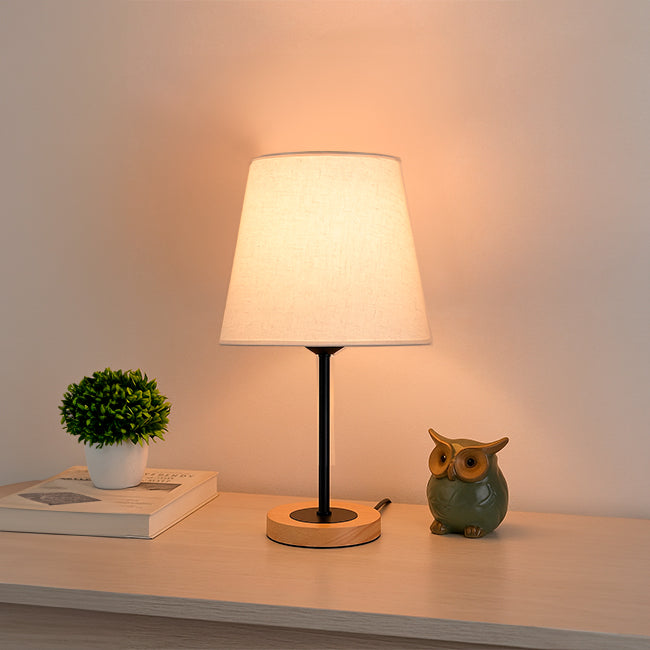 LÁMPARA DE MESA LINEAL CINTHYA + FOCO LED TRANSPARENTE A60 4W LUZ CÁLIDA