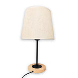 LÁMPARA DE MESA LINEAL CINTHYA + FOCO LED TRANSPARENTE A60 4W LUZ CÁLIDA