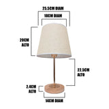 LÁMPARA DE MESA LINEAL FARITZA GOLD + FOCO LED 12W LUZ CÁLIDA