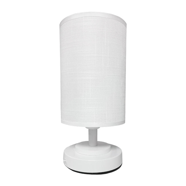 LÁMPARA DE MESA LINEAL ANGELA + FOCO LED TRANSPARENTE A60 4W LUZ CÁLIDA