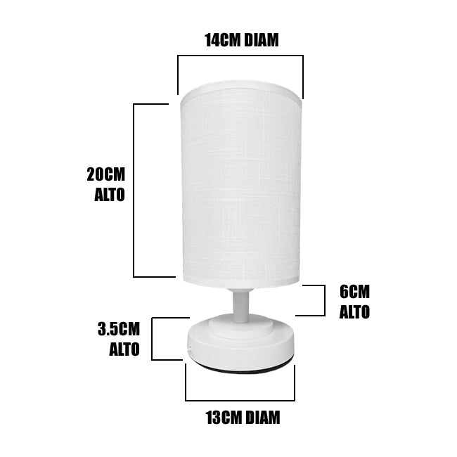 LÁMPARA DE MESA LINEAL ANGELA + FOCO LED TRANSPARENTE A60 4W LUZ CÁLIDA