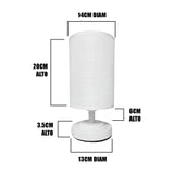 LÁMPARA DE MESA LINEAL ANGELA + FOCO LED TRANSPARENTE A60 4W LUZ CÁLIDA