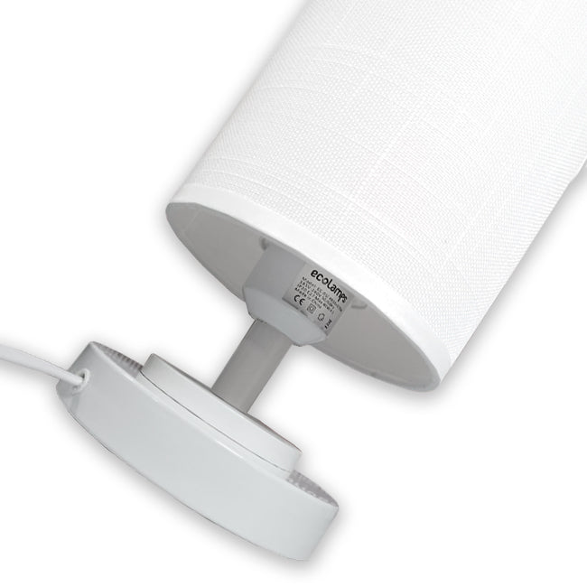 LÁMPARA DE MESA LINEAL ANGELA + FOCO LED TRANSPARENTE A60 4W LUZ CÁLIDA