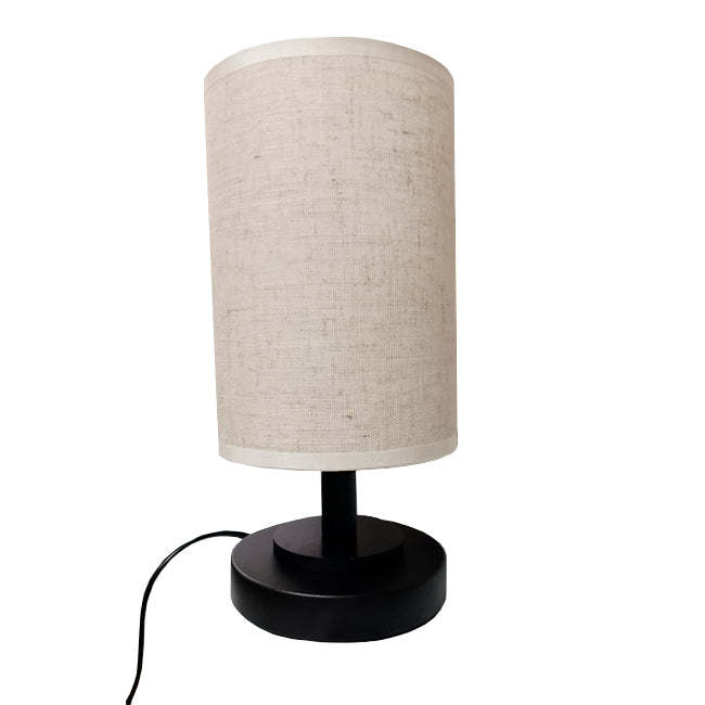 LÁMPARA DE MESA LINEAL MAHIA BLACK + FOCO LED TRANSPARENTE A60 4W LUZ CÁLIDA