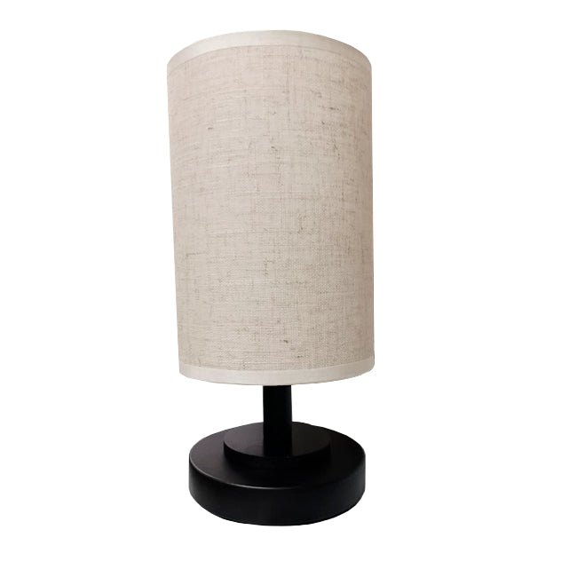 LÁMPARA DE MESA LINEAL MAHIA BLACK + FOCO LED TRANSPARENTE A60 4W LUZ CÁLIDA
