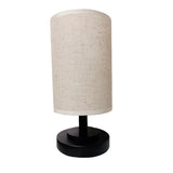LÁMPARA DE MESA LINEAL MAHIA BLACK + FOCO LED TRANSPARENTE A60 4W LUZ CÁLIDA