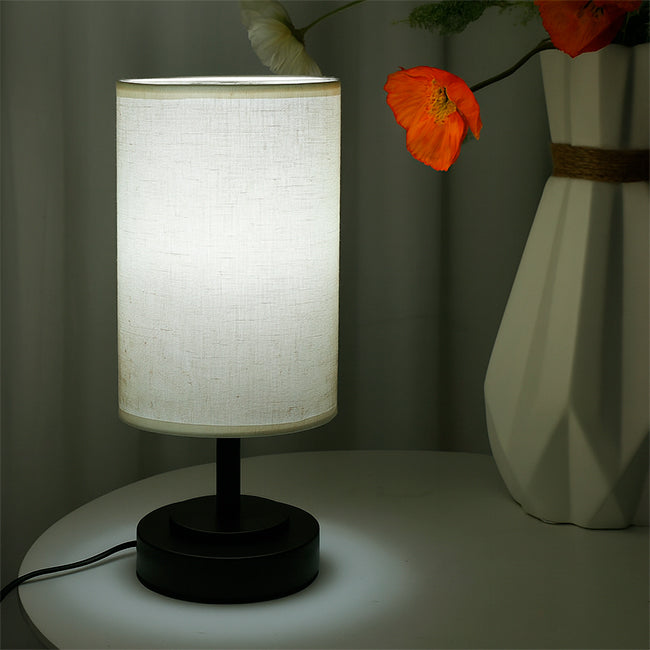 LÁMPARA DE MESA LINEAL MAHIA BLACK + FOCO LED TRANSPARENTE A60 4W LUZ CÁLIDA