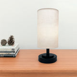 LÁMPARA DE MESA LINEAL MAHIA BLACK + FOCO LED TRANSPARENTE A60 4W LUZ CÁLIDA