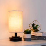LÁMPARA DE MESA LINEAL MAHIA BLACK + FOCO LED TRANSPARENTE A60 4W LUZ CÁLIDA