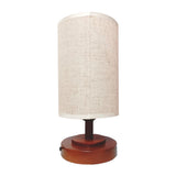 LÁMPARA DE MESA LINEAL MAHIA BROWN + FOCO LED TRANSPARENTE A60 4W LUZ CÁLIDA