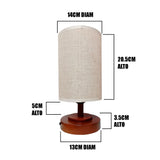 LÁMPARA DE MESA LINEAL MAHIA BROWN + FOCO LED TRANSPARENTE A60 4W LUZ CÁLIDA