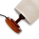 LÁMPARA DE MESA LINEAL MAHIA BROWN + FOCO LED TRANSPARENTE A60 4W LUZ CÁLIDA