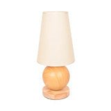 LÁMPARA DE MESA DE MADERA ROCIO + FOCO LED 12W LUZ CÁLIDA
