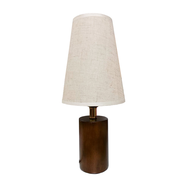 LÁMPARA DE MESA DE MADERA BELLA + FOCO LED 12W LUZ CÁLIDA