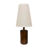 LÁMPARA DE MESA DE MADERA BELLA + FOCO LED 12W LUZ CÁLIDA