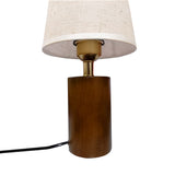 LÁMPARA DE MESA DE MADERA BELLA + FOCO LED 12W LUZ CÁLIDA