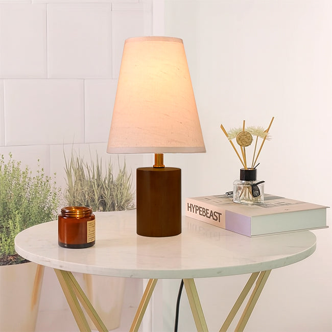 LÁMPARA DE MESA DE MADERA BELLA - SIN FOCO
