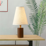 LÁMPARA DE MESA DE MADERA BELLA + FOCO LED 12W LUZ CÁLIDA