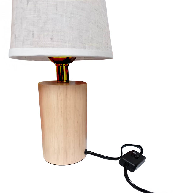 LÁMPARA DE MESA DE MADERA NEMESIS + FOCO LED 12W LUZ CÁLIDA