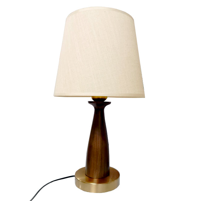 LÁMPARA DE MESA DE MADERA VENUS + FOCO LED 12W LUZ CÁLIDA