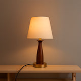 LÁMPARA DE MESA DE MADERA VENUS + FOCO LED 12W LUZ CÁLIDA