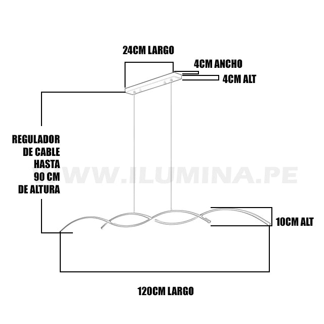 LÁMPARA COLGANTE MONTANA WHITE + CONTROL REMOTO LED