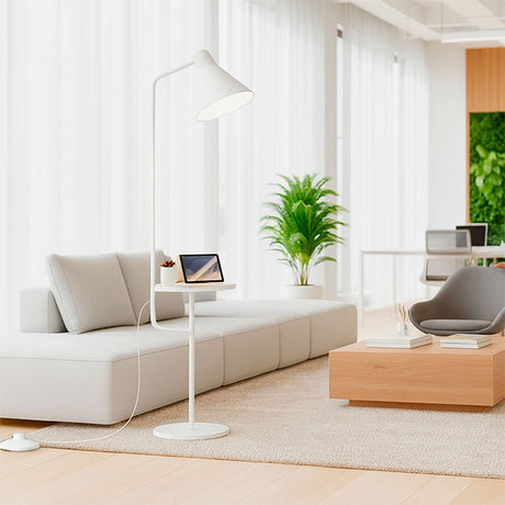 LÁMPARA DE PIE SCANDI TABLE WHITE CON MESA AUXILIAR - SIN FOCO