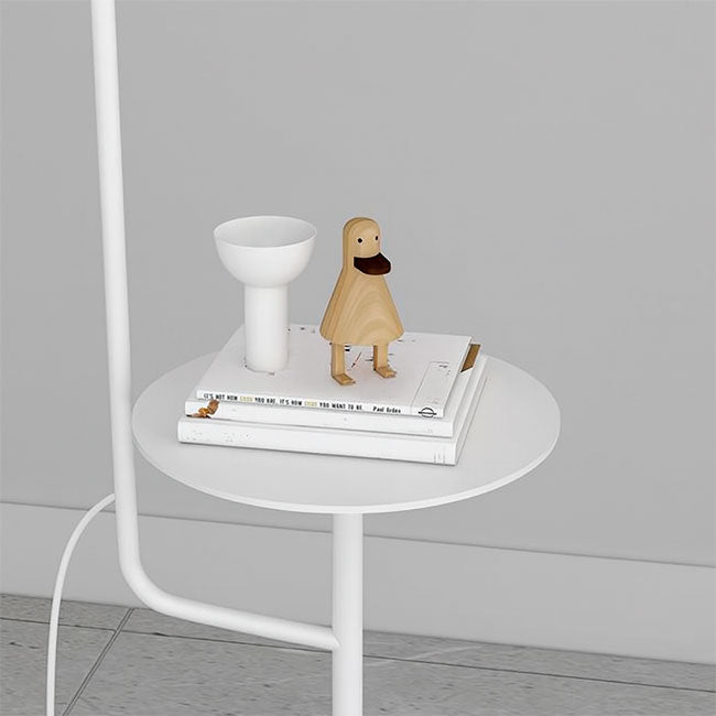 LÁMPARA DE PIE SCANDI TABLE WHITE CON MESA AUXILIAR - SIN FOCO