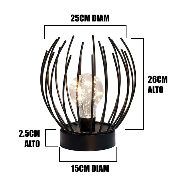 LÁMPARA DE MESA ORIANA BLACK - SIN FOCO
