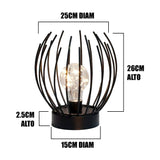 LÁMPARA DE MESA ORIANA BLACK - SIN FOCO