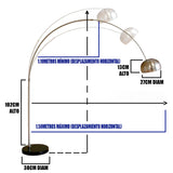 LÁMPARA DE PIE ARCO LUANA SILVER LED + MÁRMOL