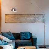 LÁMPARA DE PIE ARCO LUANA SILVER LED + MÁRMOL