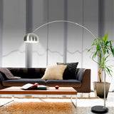 LÁMPARA DE PIE ARCO LUANA SILVER LED + MÁRMOL