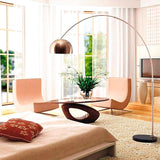 LÁMPARA DE PIE ARCO LUANA SILVER LED + MÁRMOL