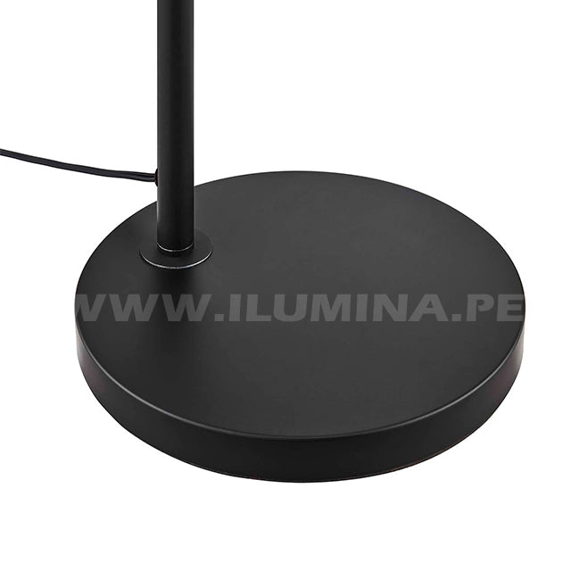 LÁMPARA DE PIE SALOMÉ GLASS BLACK LED + FOCO LED 4W LUZ CÁLIDA