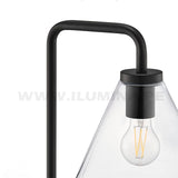 LÁMPARA DE PIE SALOMÉ GLASS BLACK LED + FOCO LED 4W LUZ CÁLIDA