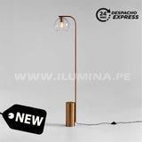 LÁMPARA DE PIE ALMUDENA GOLD LED + FOCO LED 4W LUZ CÁLIDA