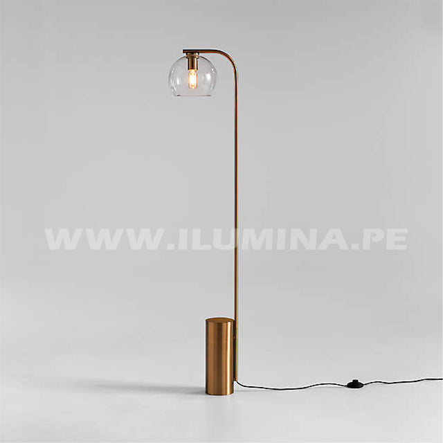 LÁMPARA DE PIE ALMUDENA GOLD LED + FOCO LED 4W LUZ CÁLIDA