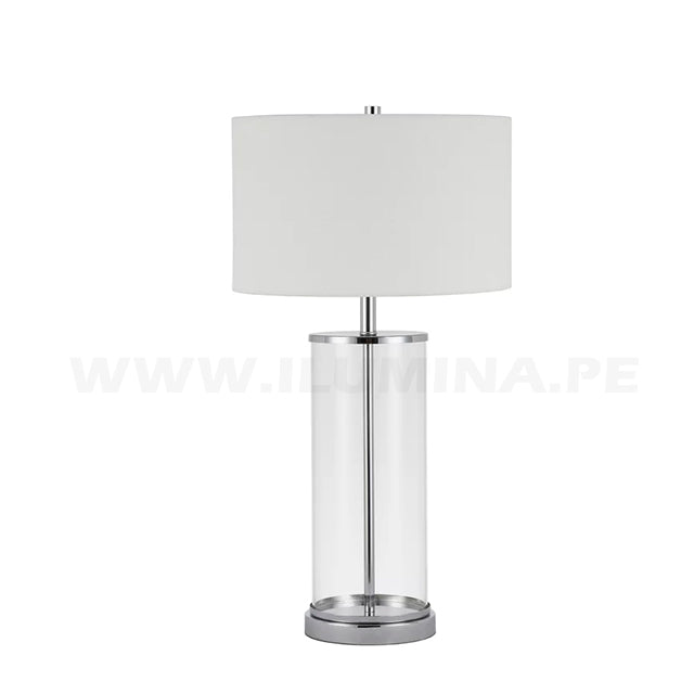 LÁMPARA DE MESA GEORGIA SILVER LED + FOCO LED 12W LUZ CÁLIDA