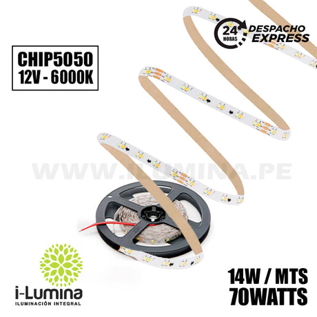 CINTA LED FLEX 70W LUZ BLANCA 6000K SMD5050 - 5MTS MARCA ILUMINA