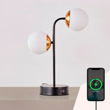 LÁMPARA DE MESA BRUNELLA BLACK AND GOLD + CARGADOR USB PARA IPHONE Y ANDROID - SIN FOCOS
