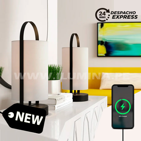 LÁMPARA DE MESA CATALONIA + CARGADOR USB PARA IPHONE Y ANDROID