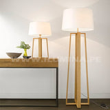 LÁMPARA DE PIE ANTONIA WOOD NATURAL LED + FOCO LED 12W OSRAM LUZ CÁLIDA E27